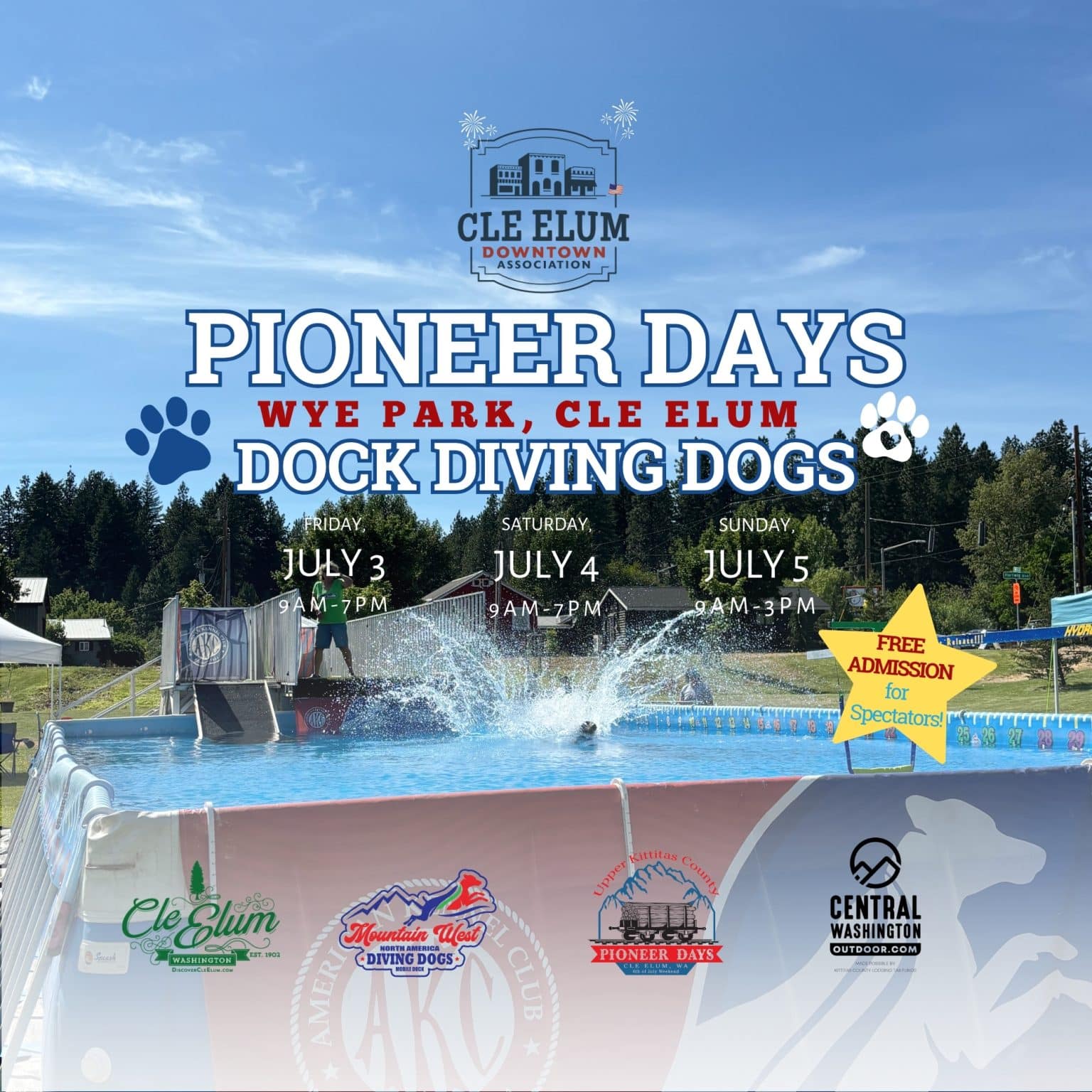 Pioneer Days 2026 - Dock Diving Dogs | Cle Elum Downtown Association