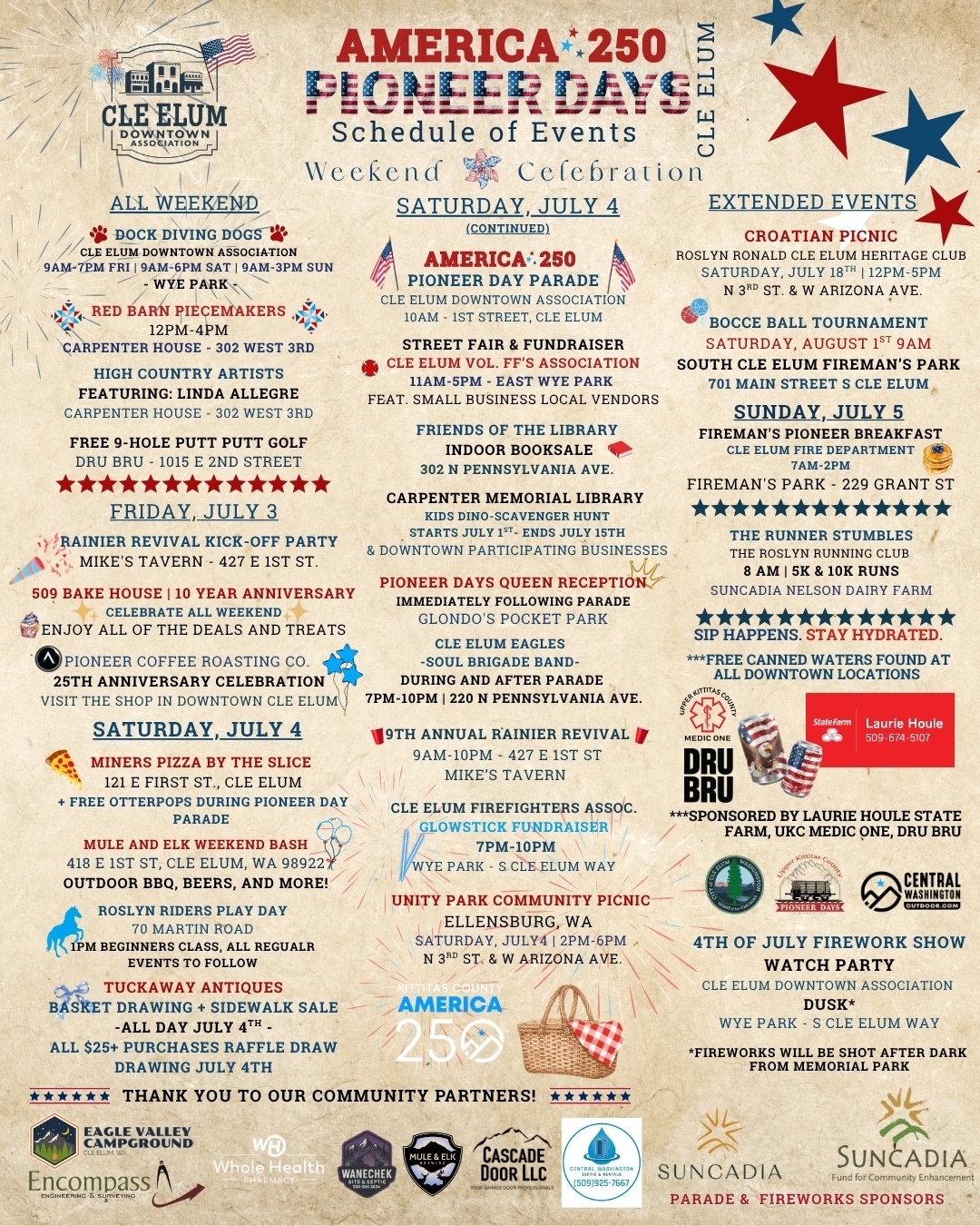 Pioneer Days Weekend Events Schedule | Cle Elum Downtown Association